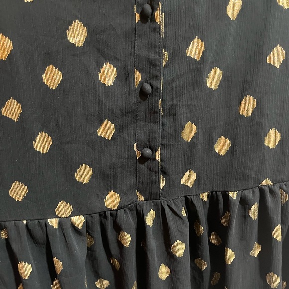 H&M black/gold chiffon dress sz L - Picture 9 of 9
